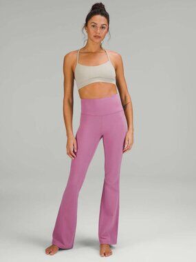 Lululemon Groove Super-High Rise Flared Pant Nulu Velvet Dust Size 0
